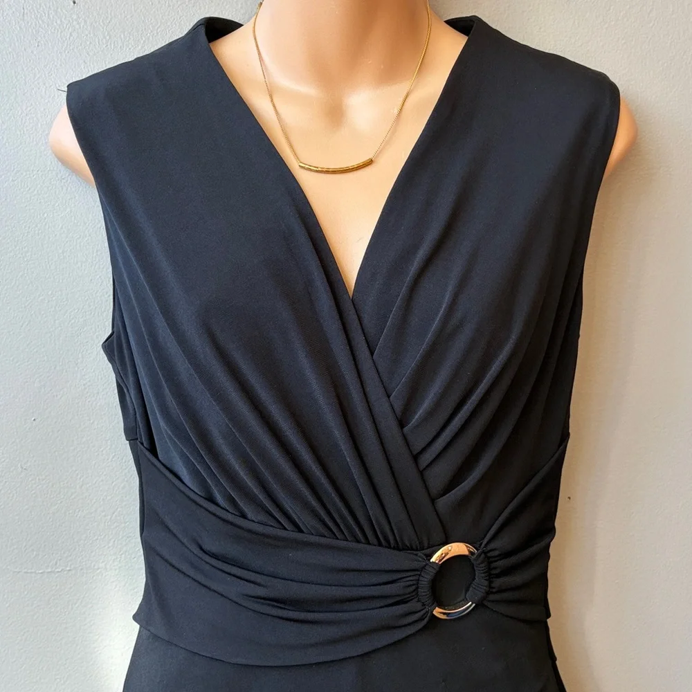 White House Black Market Elegant Black Sleeveless Dress, size 6 - Picture 2 of 6